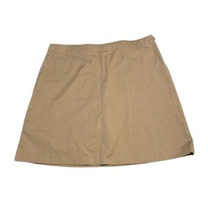 Lands’ End Women’s 21-Inch Long Khaki Skort, Size 14 – Comfortable &‎ Versatile
